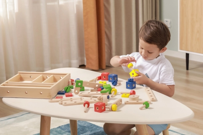 Houten constructiespeelgoed bouwer