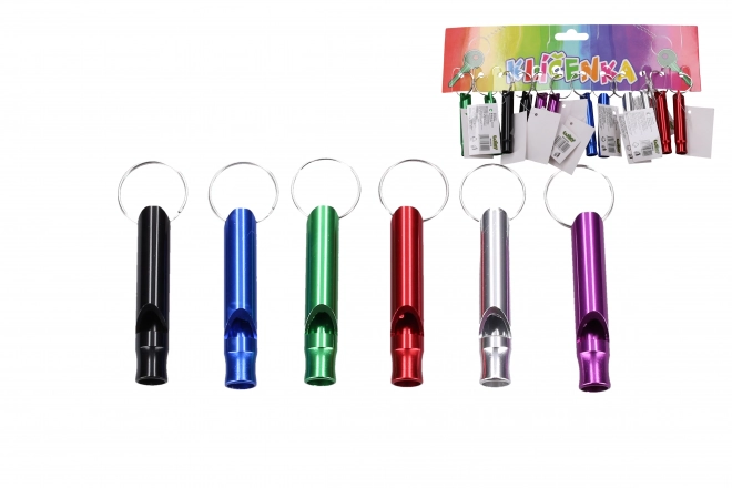 Gekleurde fluit sleutelhanger 6 cm