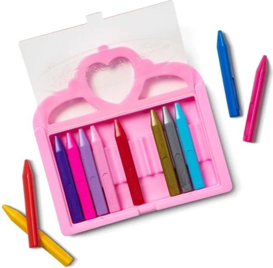 Wasco’s voor kinderen – 12 kleuren in een roze etui met kroon