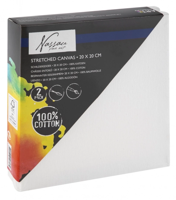 Schilderdoeken 20x20 cm - 2 stuks
