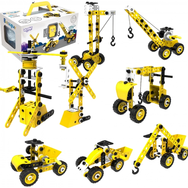 Woopie Bau-Fahrzeuge 8-in-1 Konstruktionsset Bausteine