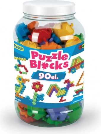 Puzzle Construction Set in Large Jar – 90 pcs