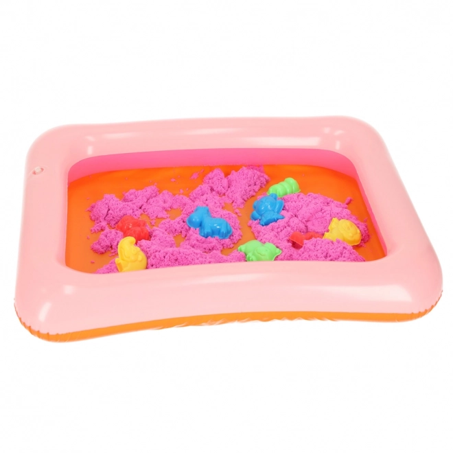 Kinetisch zand beige 1 kg met vormpjes – Roze