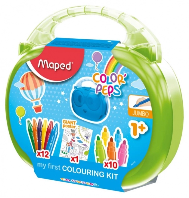 Knutselset voor kleine kinderen koffer met kleurpotloden Colorpeps Jumbo Maped markers
