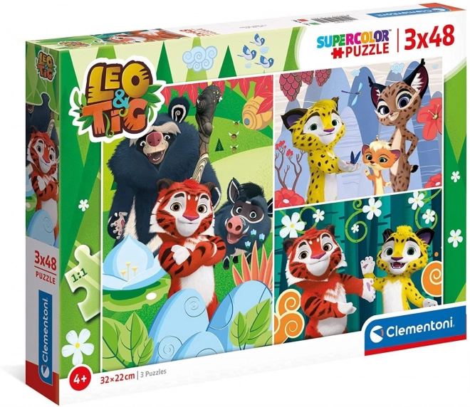 CLEMENTONI Puzzel Leo en Tig 3x48 stukken