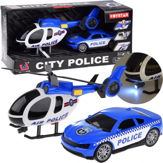 Set de jeu Police : Voiture et Hélicoptère