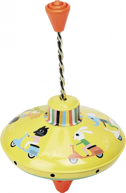 Vilac metal spinning top small yellow