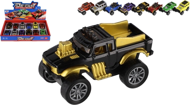 Mini off-road toy car with pull-back drive 6.5 cm – metal and plastic, assorted types