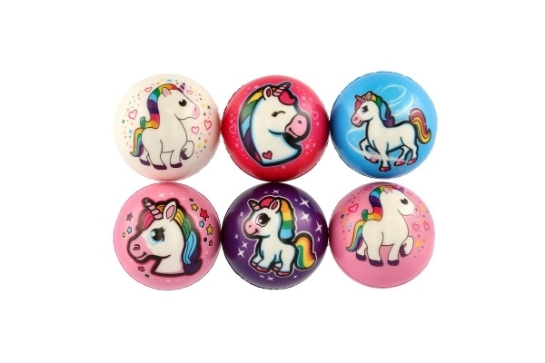 Eenhoornbal foam 8cm mix kleuren in zak 24 stuks in doos
