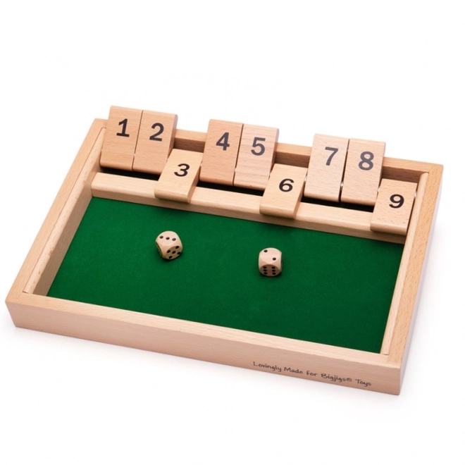 wooden game Shut the Box BIGJIGS TOYS