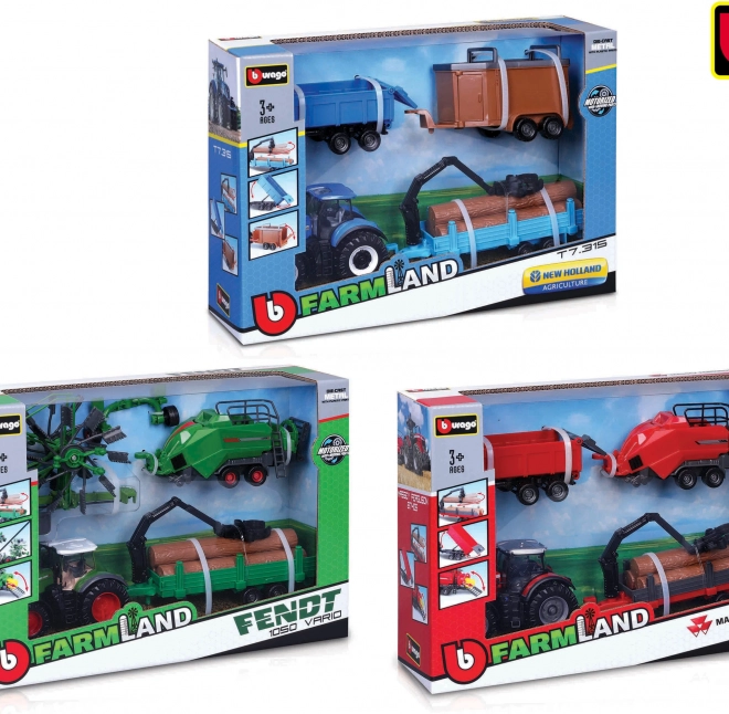 Bburago 10cm Ensemble-cadeau tracteur de ferme