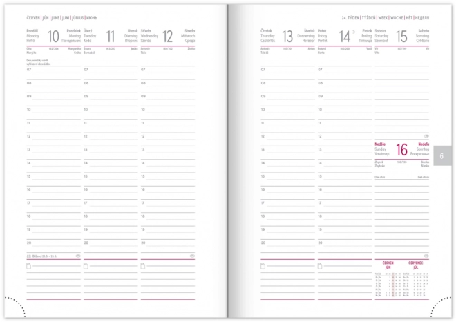 Weekelijkse agenda Capys 2024 rood