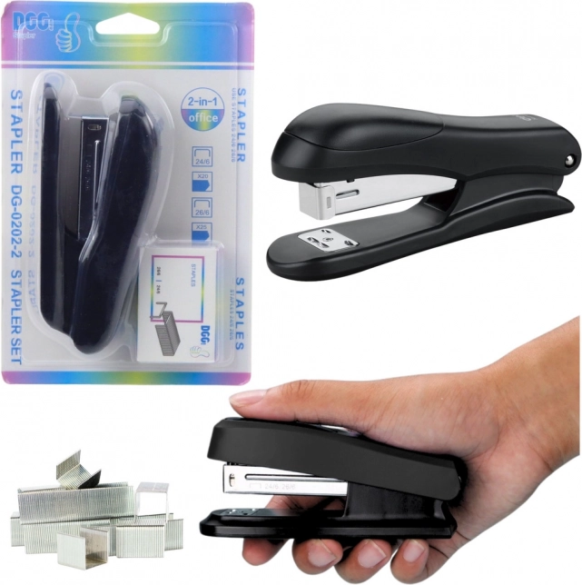 Black office stapler with a capacity of up to 30 sheets
