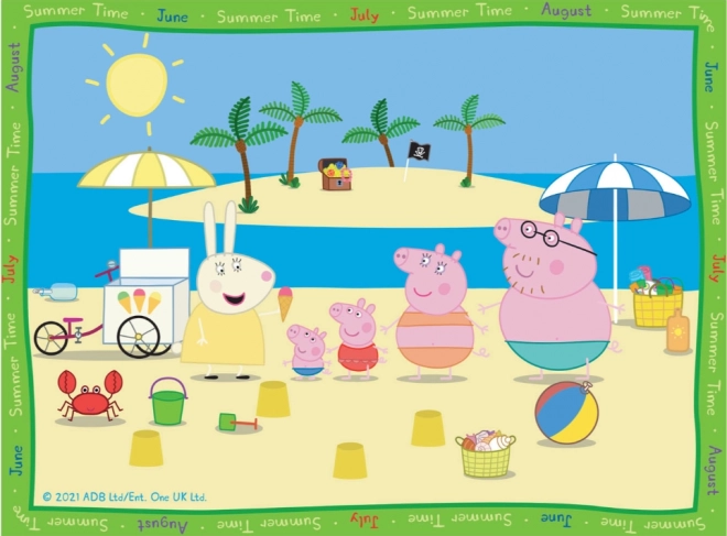 Ravensburger Puzzle Peppa Wutz – Jahreszeiten 4-in-1 (12–24 Teile)