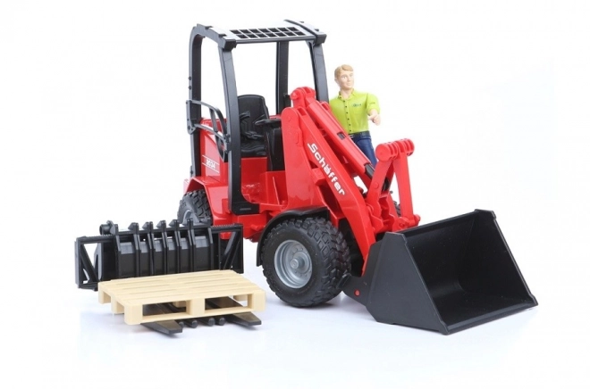 Rode lader Bruder Schäffer 2034 met figuur en accessoires