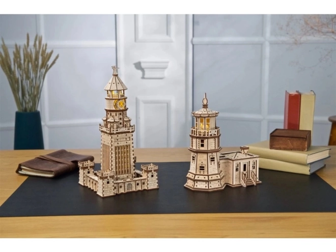 Ugears 3D houten mechanische puzzel Alexandrijnse vuurtoren