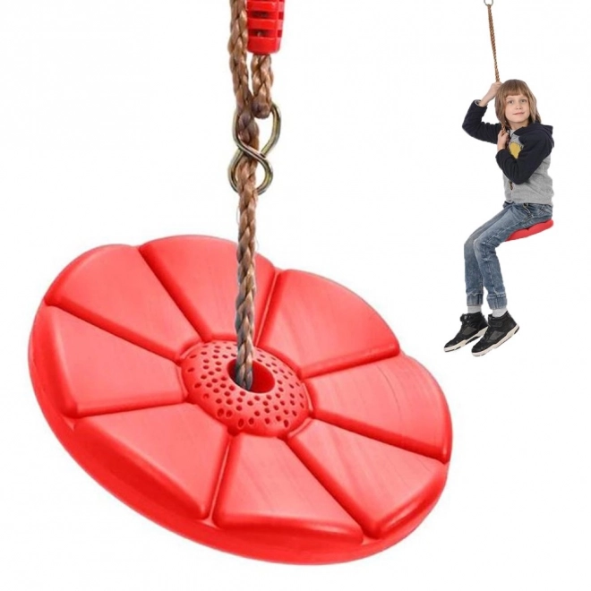 Children's garden swing flower disc round – Red