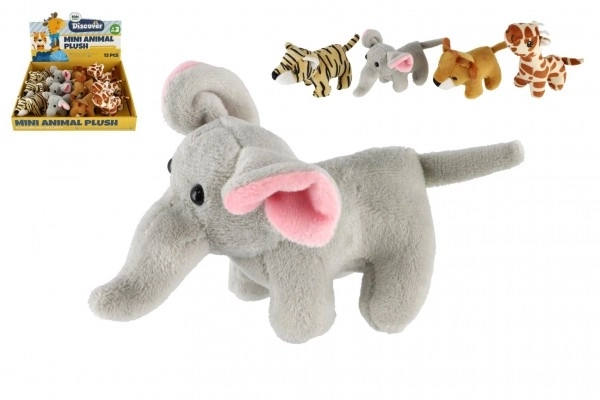 Plush Animals Safari and ZOO 10-15 cm, 4 Types, 12 pieces
