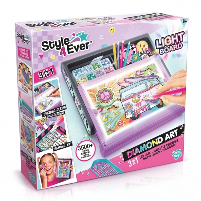 Style4Ever diamant schilderen verlichte koffer
