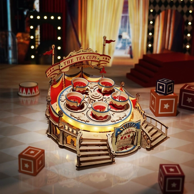 RoboTime 3D puzzel muziekdoos Kopjesdraaimolen