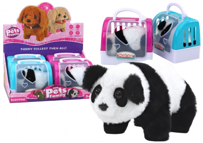 Interactieve pluchen panda in de kleur Transporter Pink Blue