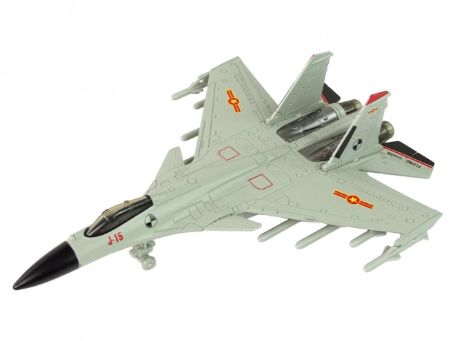 Jachtvliegtuig met wrijvingsaandrijving 1:72 grijs