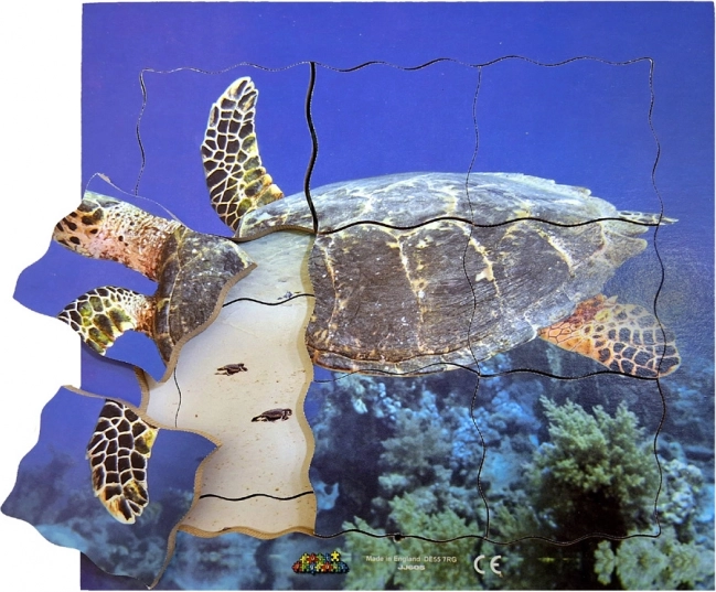Puzzle en bois stratifié tortue - 19 pièces