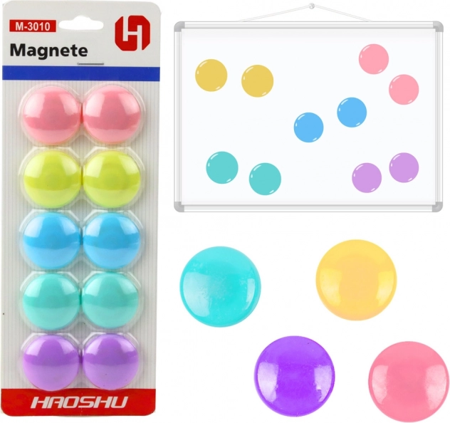 Ensemble d’aimants colorés 10 pièces 3 cm