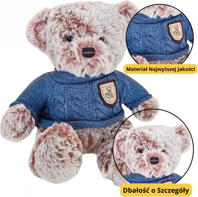 Plush Teddy Bear in Blue Sweater 21cm