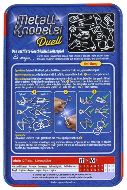 SCHMIDT Set van metalen puzzels Duell in een blikje