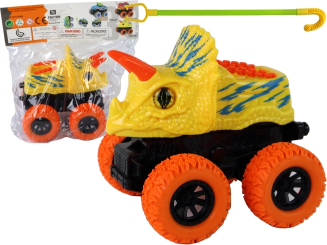 Toy Off-Road Vehicle Triceratops with Rubber Wheels