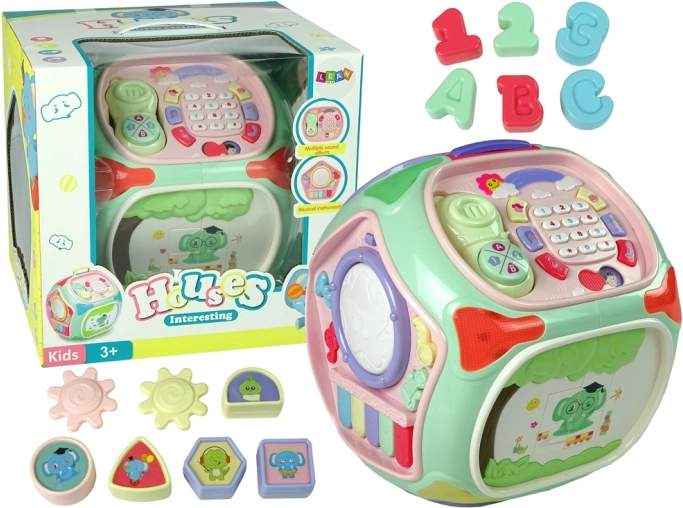 Interactive Learning Cube with Sorter, Phone, and Mini Piano