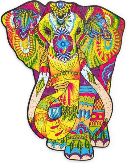 Wooden Colorful Elephant Puzzle