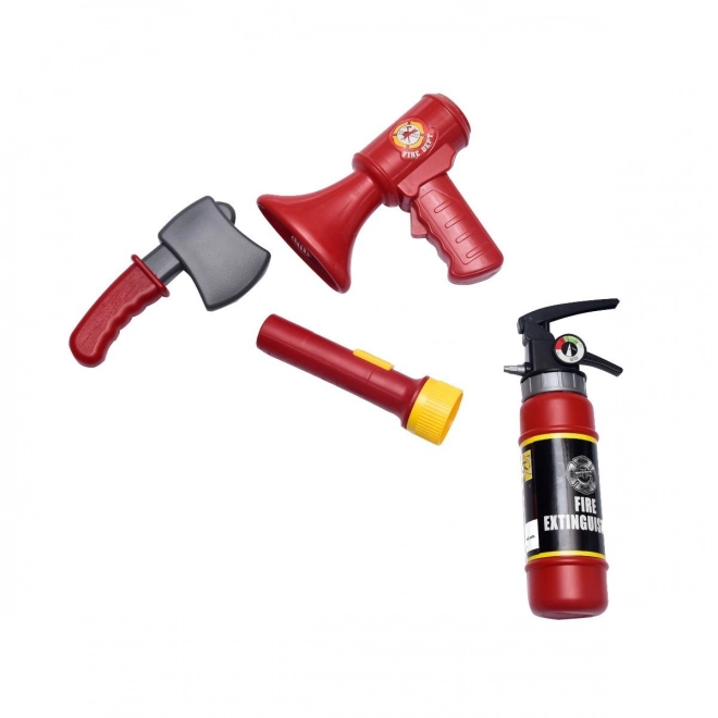 Set brandweerkoffer met brandblusser - 7 delen