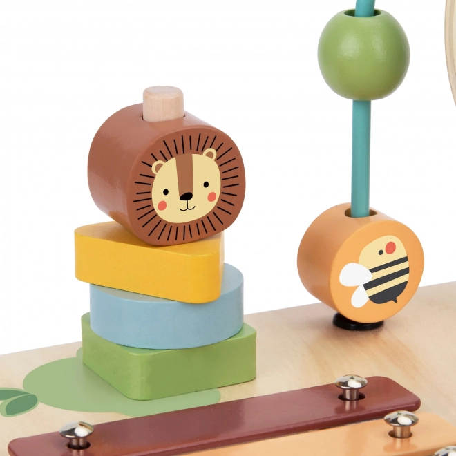 Table d'apprentissage en bois avec labyrinthe musical 5 en 1