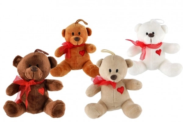 Plush Teddy Bear with Bow and Heart 12 cm