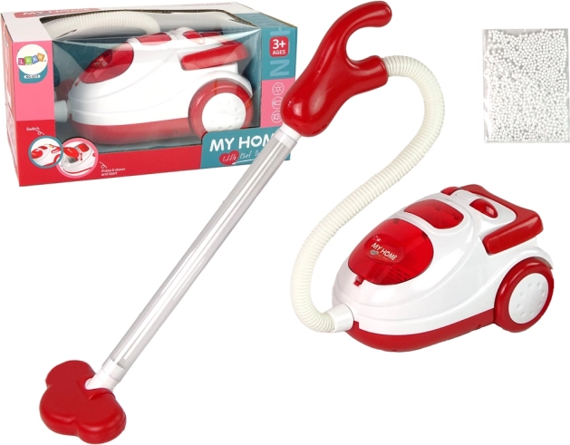 MY HOME Kids' Red Vacuum Cleaner with Polystyrene Beads