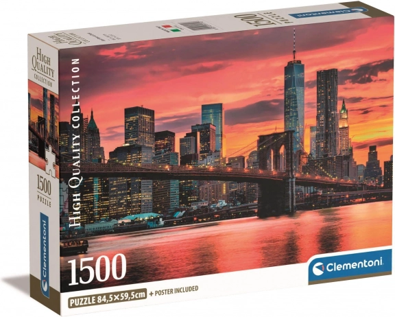 puzzle 1500 pièces compact east river au crépuscule