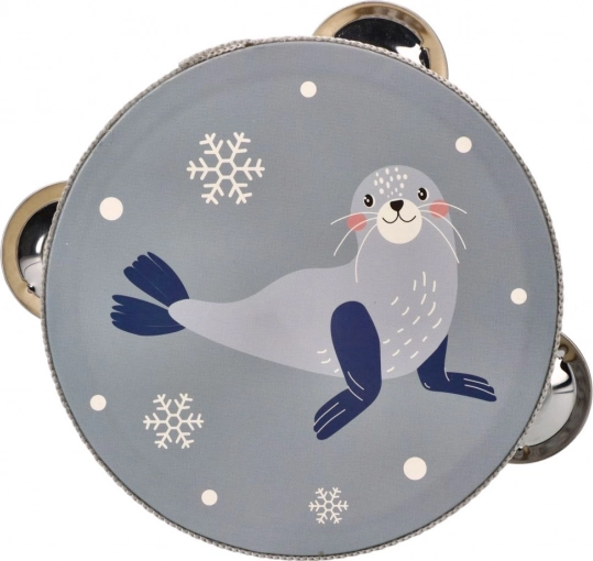 kinder-tamboerijn met zeehondenmotief 13 cm