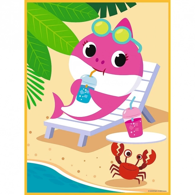 Baby MAXI 2x10 stukken puzzel Happy Shark Day, Baby Shark