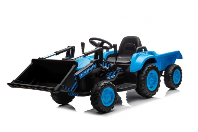 Elektrische kindertractor met bak blauw