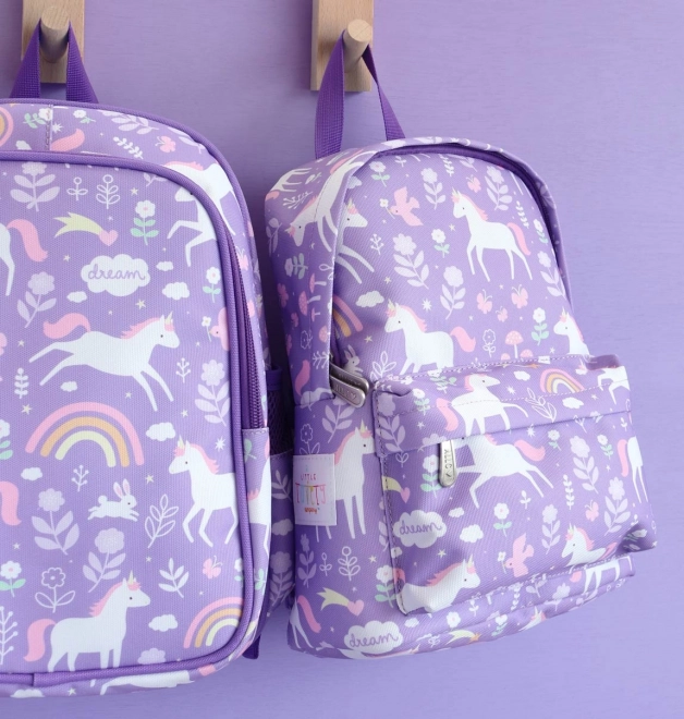 A Little Lovely Company Petit sac à dos pour enfants – Licornes et arc-en-ciel