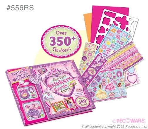 Set van kaarten en stickers met prinsessen