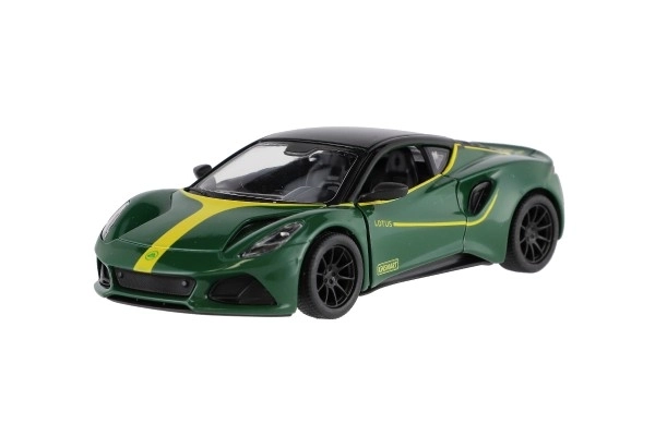 Auto Kinsmart Lotus Emira 1:38 metaal/plastic 12,5cm 3 kleuren met pull-back mechanisme 12 stuks in doos