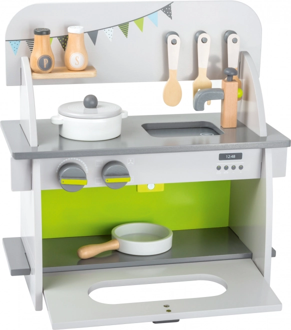 Kompakte Holzküche für Kinder