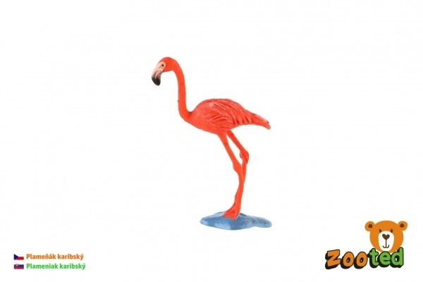 Plastic figuurtje van een Caribische flamingo 9 cm