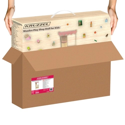 Houten kraam met accessoires voor kinderen
