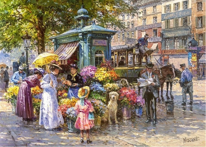 CHERRY PAZZI Puzzle Blumenmarkt 1000 Teile
