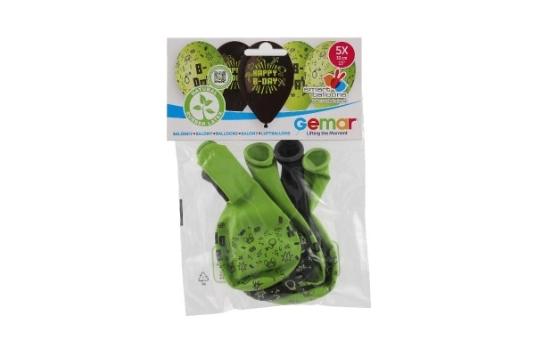 Ballon/Ballonnen met bedrukking minecraft 13'' diameter 33cm 5 stuks in zakje