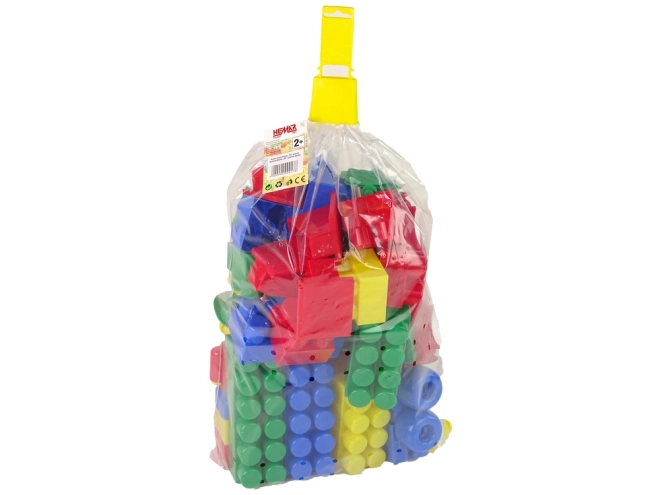 Gekleurde constructieblokken middelgroot - 65 stuks